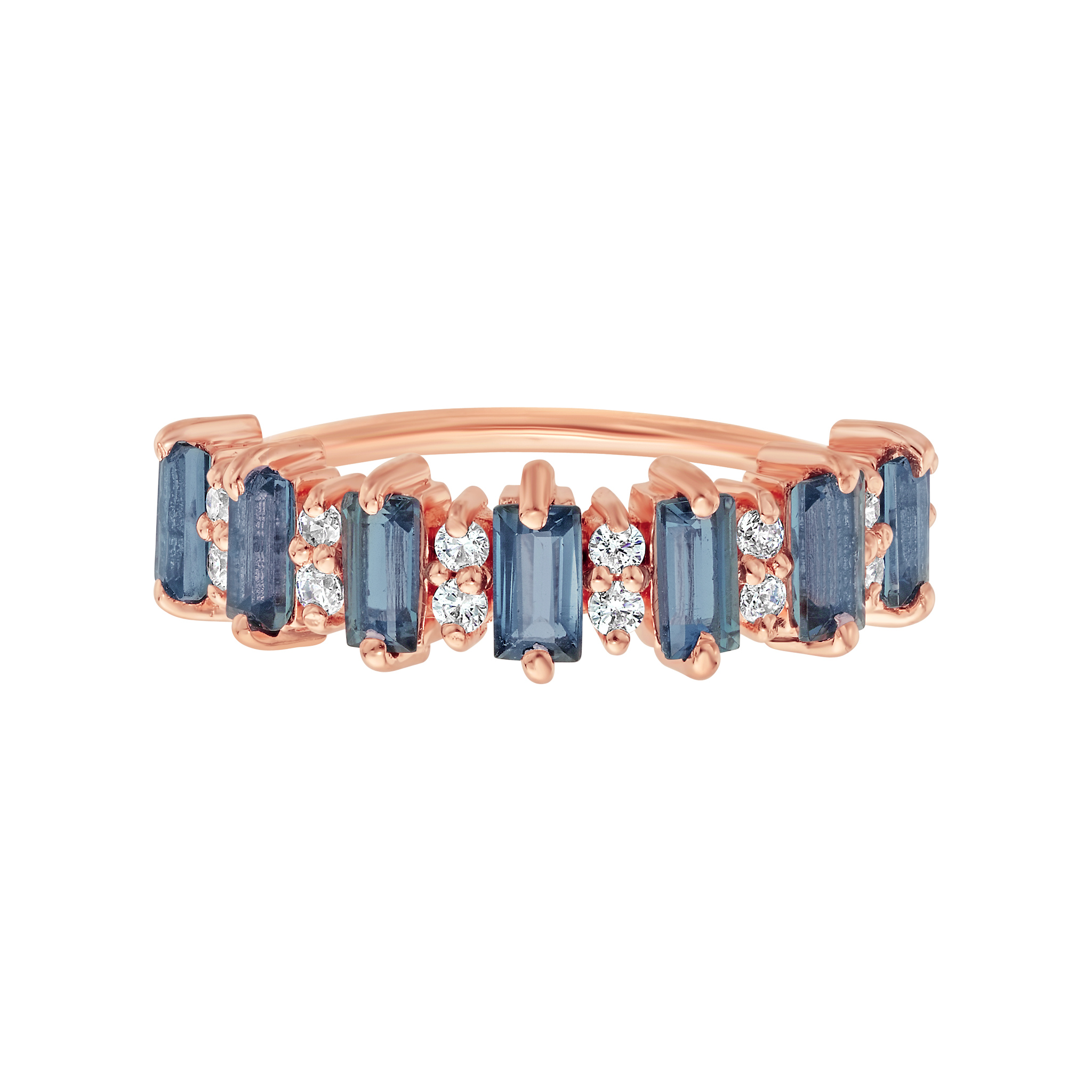 Rose Gold London Blue Topaz Canary Ring