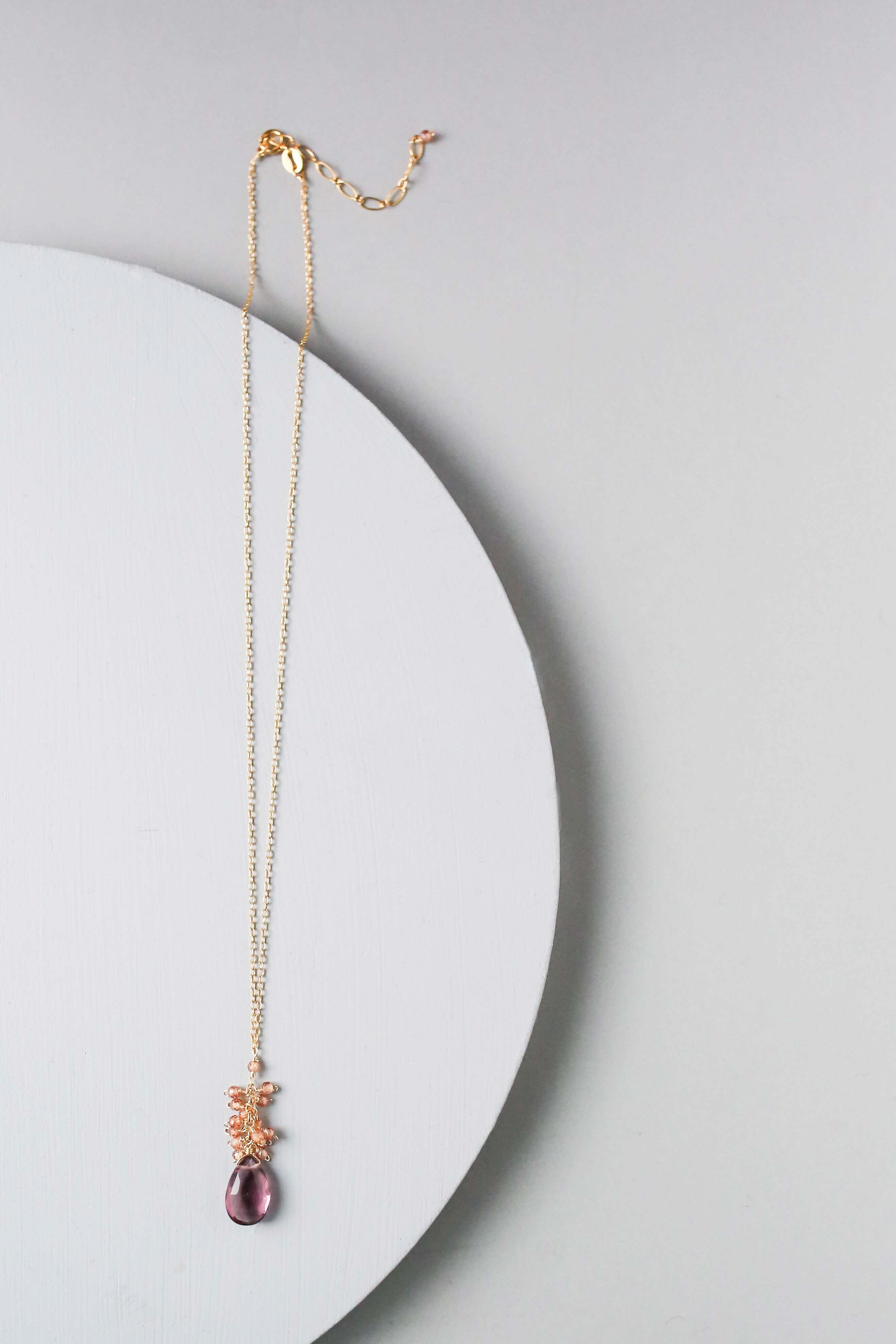 Rhodolite Garnet Cluster Necklace
